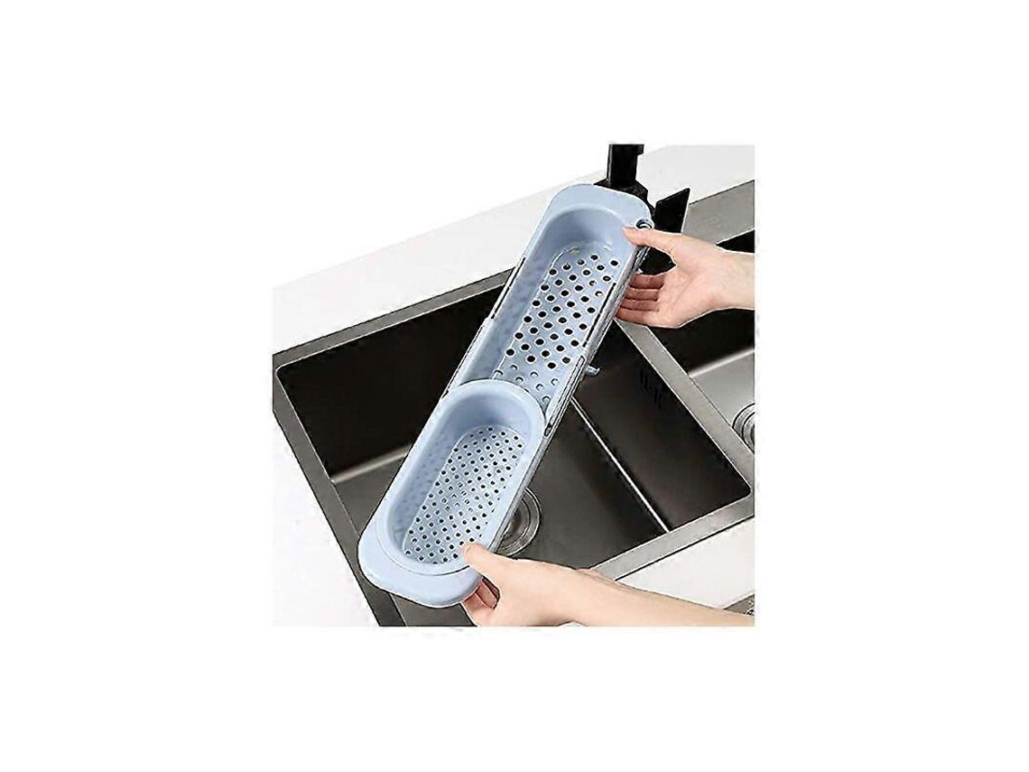 Canasta De Escurrido Para Fregadero Ajustable, Estante Telescópico Con Porta Esponjas Y Jabón, Organizador De Cocina Sin Taladrar