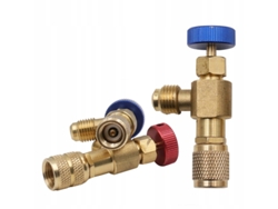 Válvula de carga R32/R41a – Alta precisión | Rosca de 11 mm/12 mm | Azul