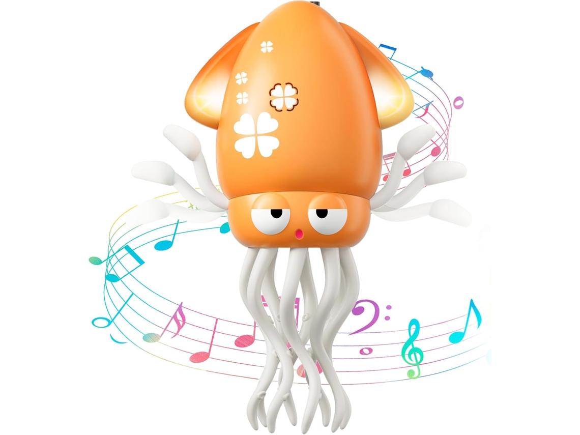 Juguete De Calamar Bailarín Para Bebés, Recargable, Con Música Mágica Y Bailando, Para Niños De 3 A 10 Años (color Naranja)