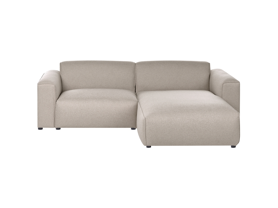 Sofá De Esquina Beliani Faaborg De Tecido Creme 250x162x73