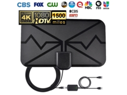 Antena Digital Hdtv Aerial Amplificada 1500 Milhas Sinal 4k Tv Indoor