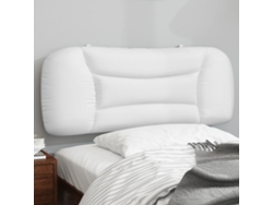 Cabecero De Cama Acolchado Cuero Sintético Blanco 100 Cm