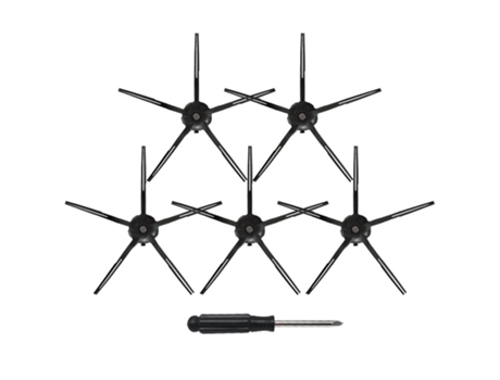 Kits de repuesto de 6 piezas, cepillo de limpieza, cepillo lateral negro para Roborock S6 T6 S5 Max S6 S61 S65 S5 S55