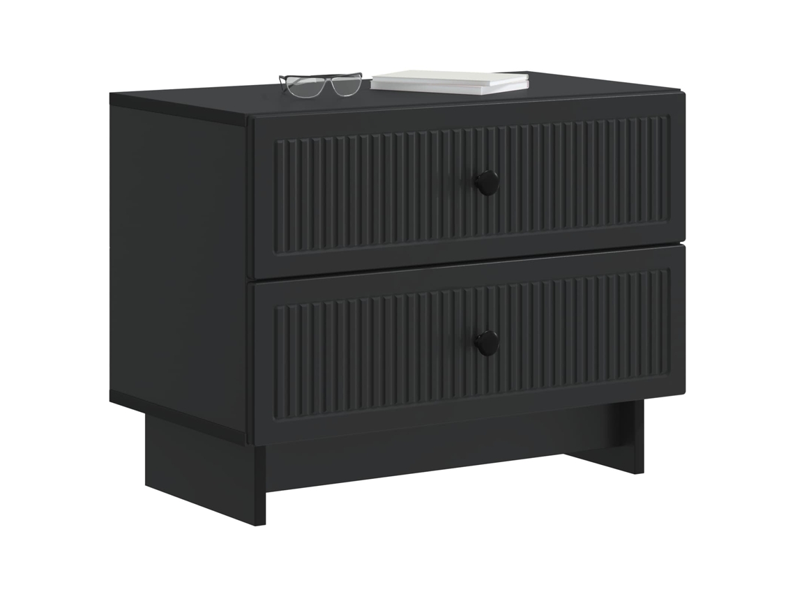 Maison Exclusive - Armario De Noche Negro 62 X 34,5 X 47,5 Cm Madera De Ingeniería