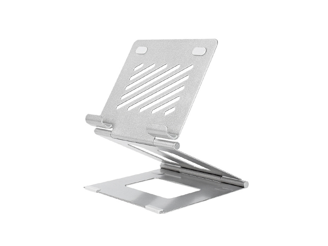 Suporte Universal Para Laptop E Tablet Ajustável, Portátil, Dissipador De Calor, Prata, Para Mesa, Dobrável, 10-16 Polegadas
