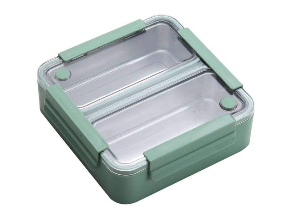 2026-41290-bandeja De Alimentación Acero Inoxidable Sellada Antiderrame Para Adultos Niños Microwave Lavavajillas Verde