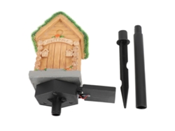 Lámpara De Jardín Solar Con Forma Casa, Sistema Detección Luz Led, Resistente Al Agua, Cálida, Para