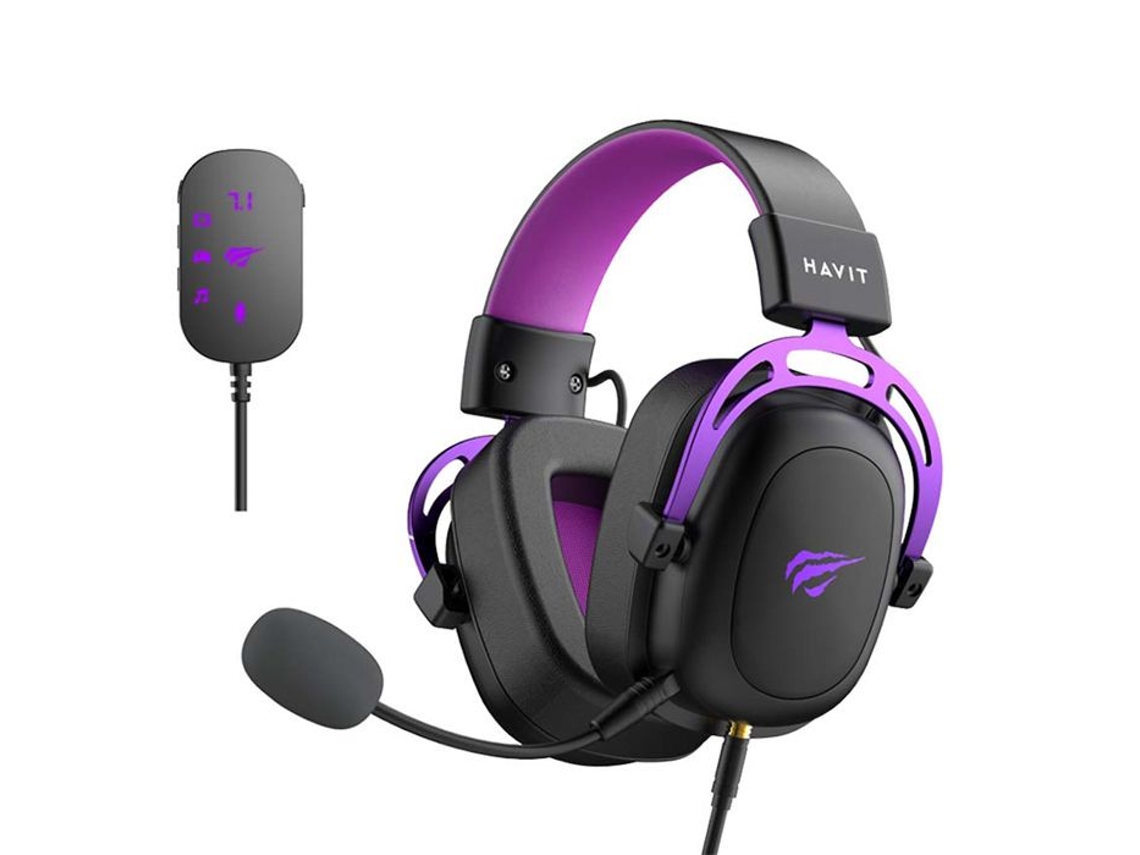Auriculares para juegos con cable Havit de 1,7 m, color negro (h2002cu)