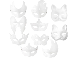 20 Máscaras De Pulpa De Papel Sin Pintar Para Mujer, Máscaras Decorativas Ligeras Para Mujer.