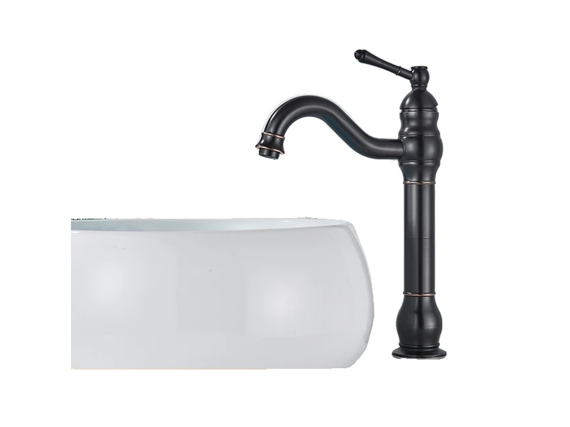 Grifo para lavabo, latón antiguo, monomando, bronce negro