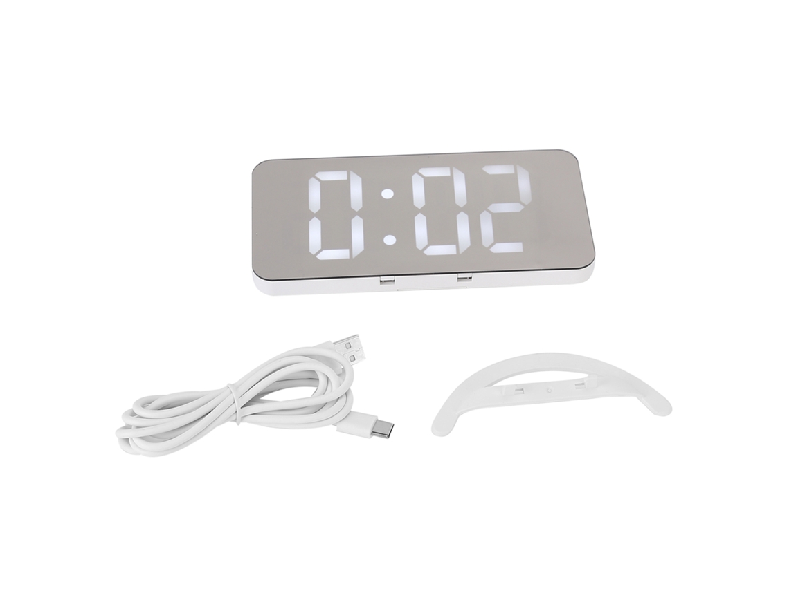 Reloj despertador LED digital con 2 puertos USB y atenuación automática