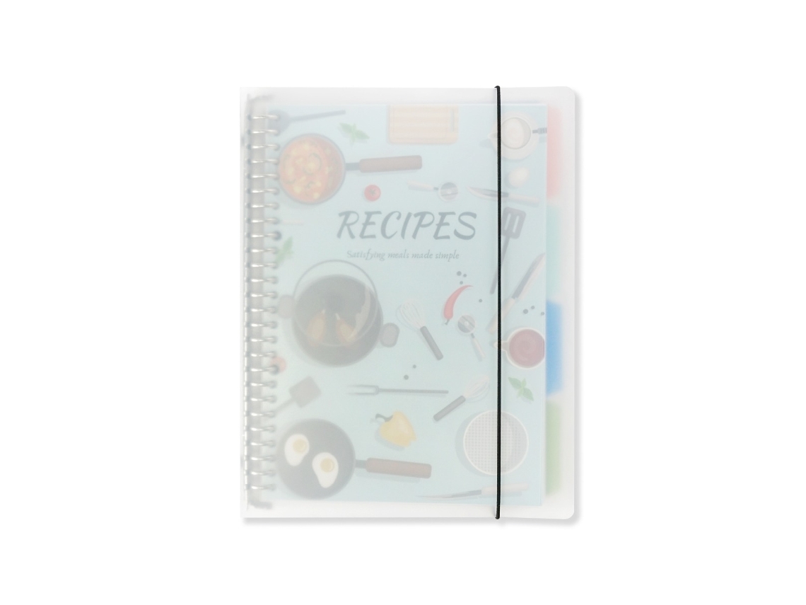 Cuaderno de recetas azul claro, carpeta de cocina DIY, capacidad Inf.