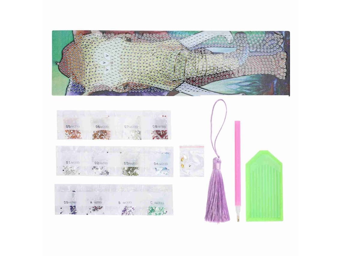 Marcapáginas DIY con diseño de elefante y diamantes