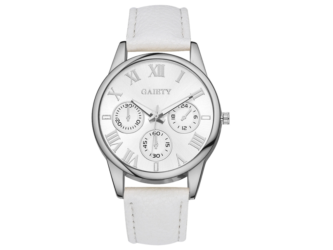Reloj De Pulsera De Cuarzo Para Mujer Zhoulianfa Con Diamantes De Imitación Y Correa De Cuero Sintético (blanco)