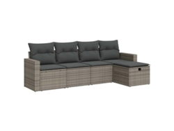 Conjunto 5 De Sofá De Jardín VIDAXL Gris Poli Ratán