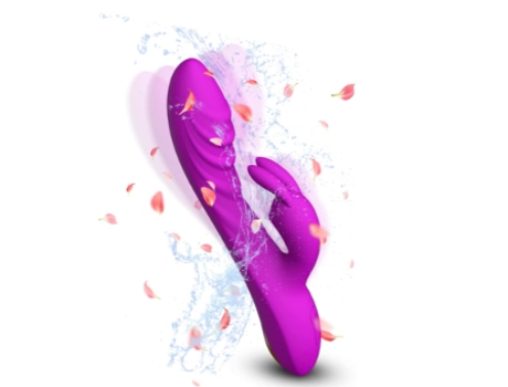2 en 1 Vibrador Femenino Juguete Sexual para Pareja Carga USB Silicona Impermeable Púrpura BISBISOOUS