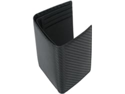 Cartera grande plegable de fibra para hombre, tarjetero multifuncional.