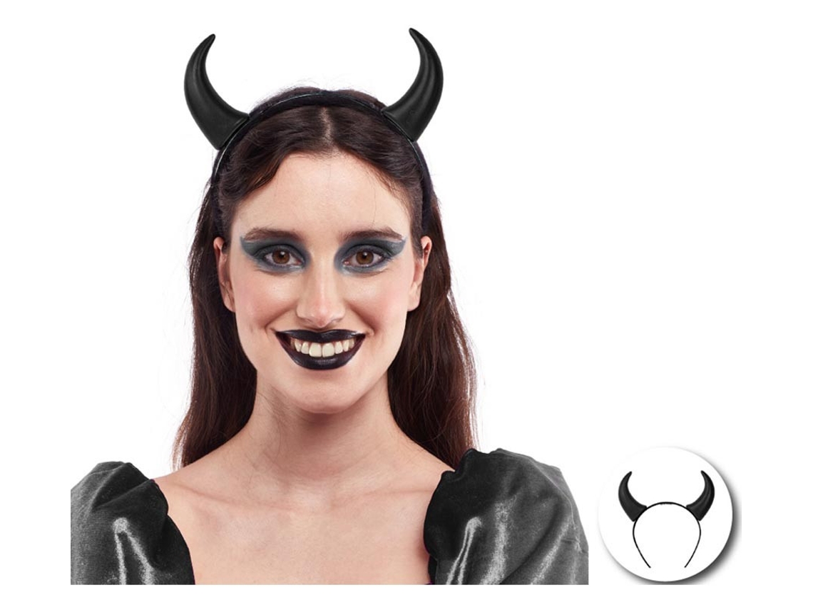 Diadema de Cuernos de Demonio negros de 8,8x9,2 cm