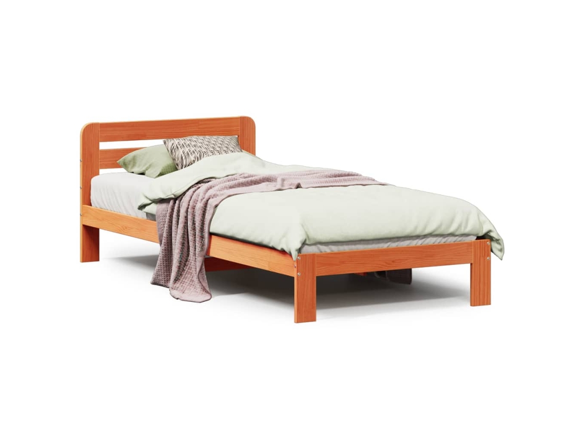 Maison Exclusive - Estructura De Cama Sin Colchón Madera Maciza Marrón 90x190 Cm