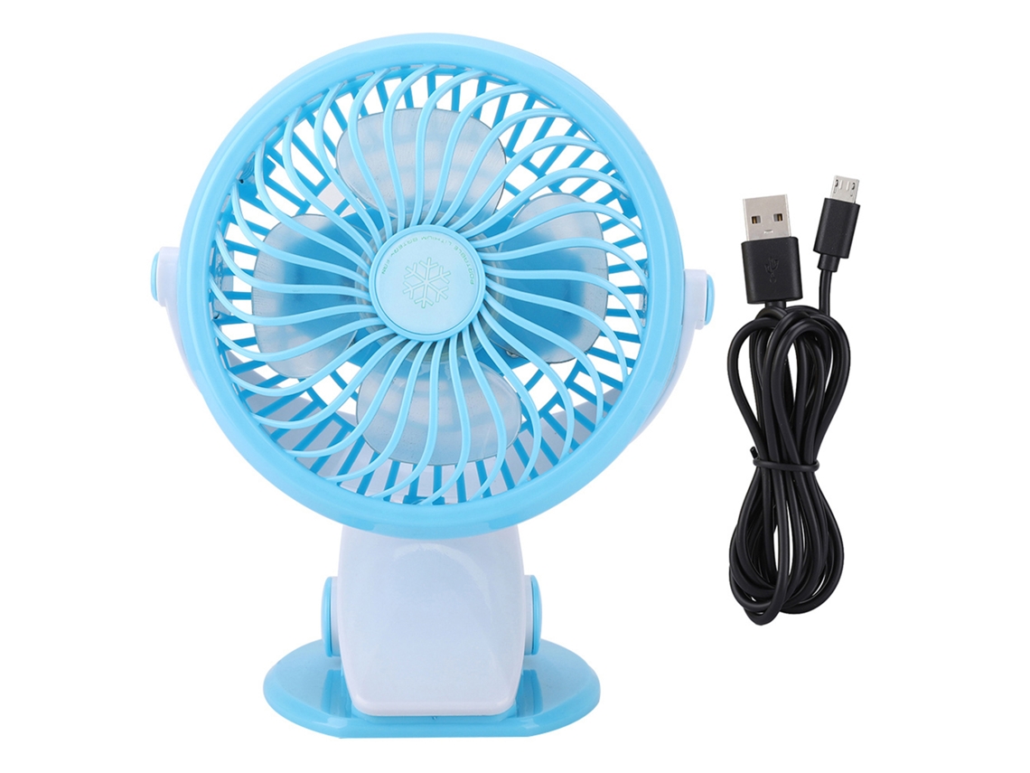 Mini ventilador de escritorio USB silencioso portátil Yhl con clip para el hogar, la oficina o el dormitorio (azul)