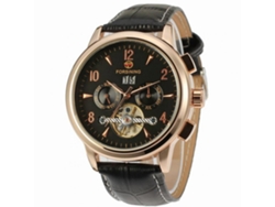 Reloj De Muñeca Automático Mecánico Forsining Con Calendario Para Hombres, Negro Y Oro