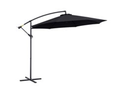 Sombrilla De Jardín Ø295x250 Cm Parasol Excéntrico Inclinable Con Manivela Base Cruzada Y Soporte De Metal 8 Varillas Para Terraza Exterior Balcón
