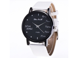 Reloj Analógico Unisex Para Parejas Con Correa De Piel Sintética Blanca.