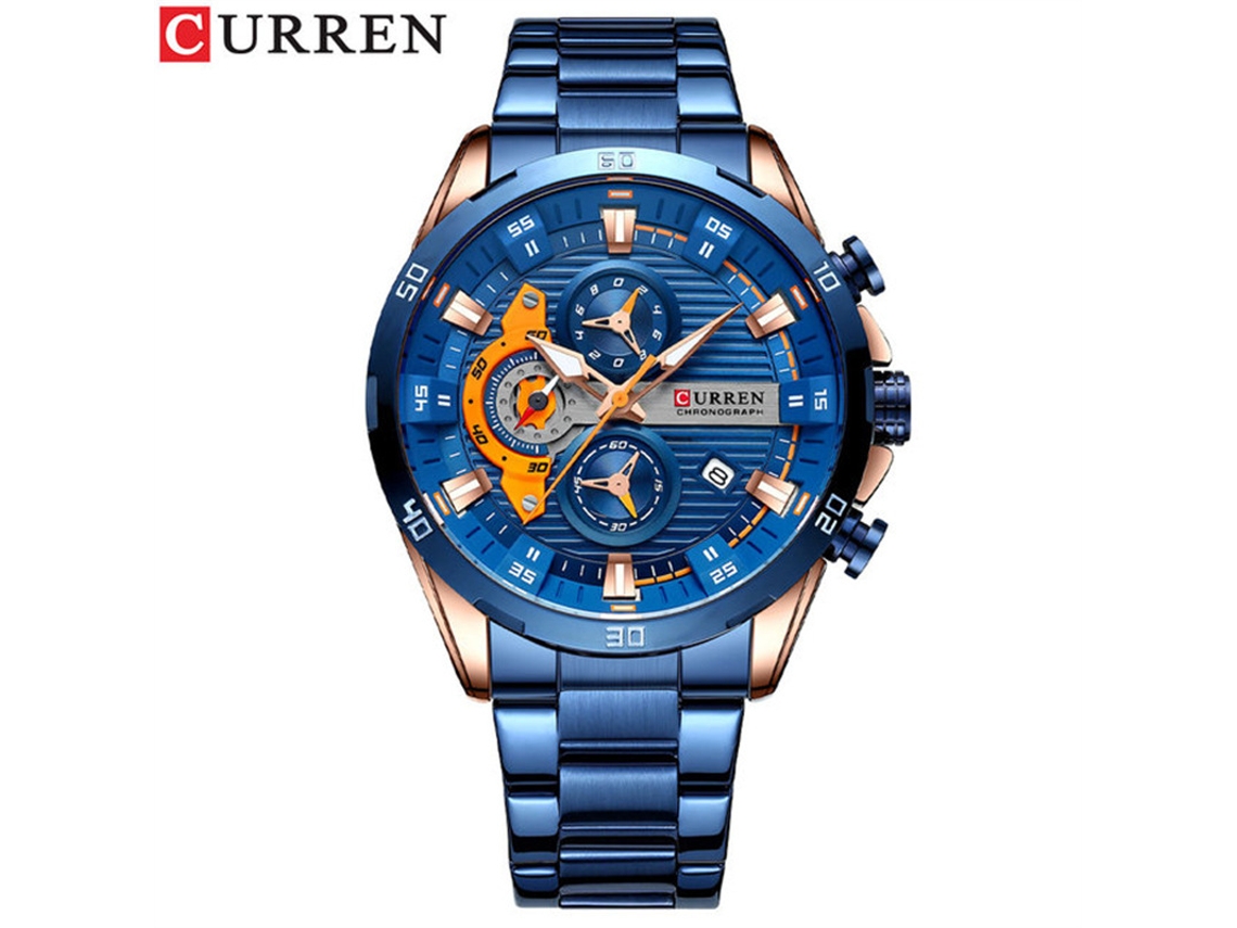 Reloj De Hombre (azul), Esfera De Motocicleta, Seis Manecillas, Reloj De Pulsera De Cuarzo Para Negocios.