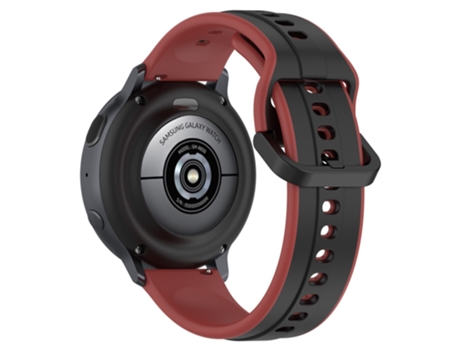 Correa de Silicona dos colores 20mm para Samsung Galaxy Watch Active2 44mm 40mm - negro/rojo oscuro