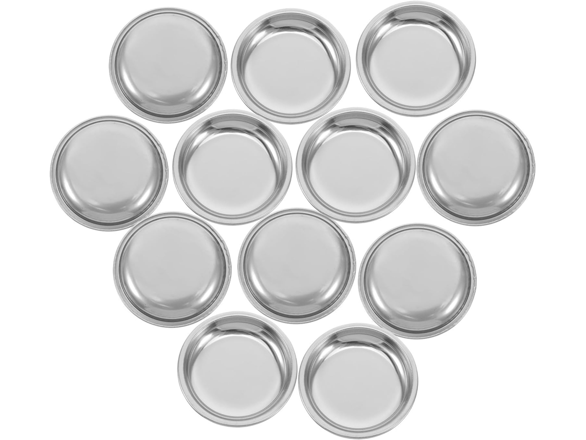 12 Platos, Recipiente, Juego De 12 Platillos Para Bolsitas De Té En Acero Inoxidable 201, Posavasos Antideslizantes