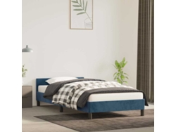 Estructura De Cama Sin Colchón Terciopelo Azul Oscuro 80x200 Cm