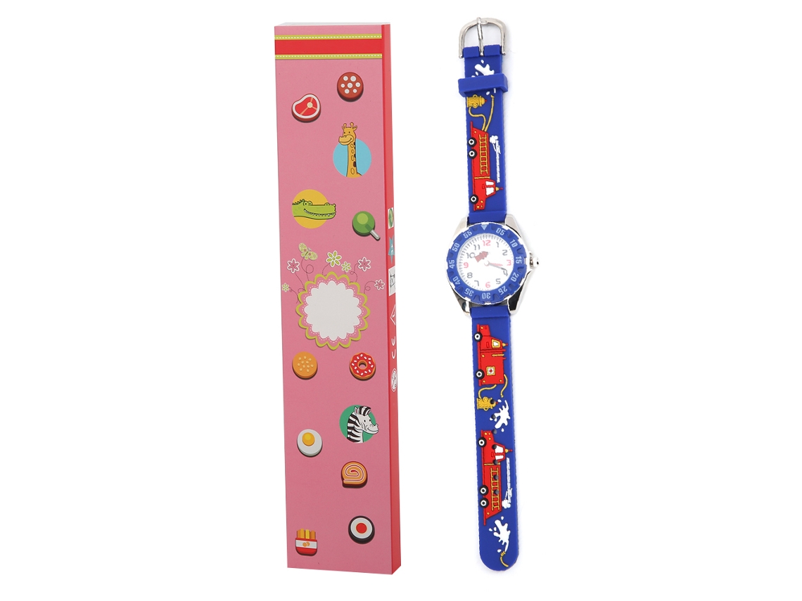 2026-reloj De Pulsera Infantil De Dibujos Animados Con Correa De Pvc Impermeable Cuarzo Regalo Para Niños Niñas Azul