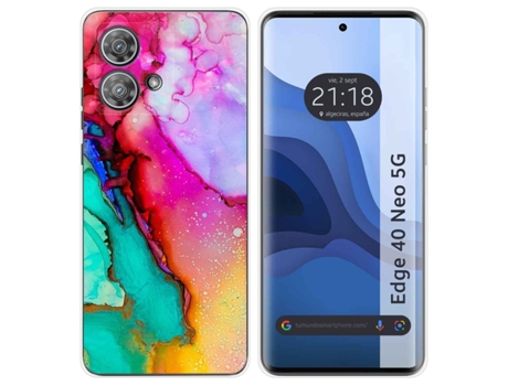Funda Diseño Mármol para Motorola Edge 40 Neo 5G TUMUNDOSMARTPHONE Silicona Multicolor