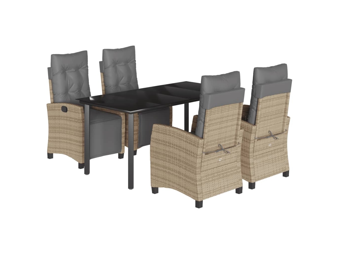 Maison Exclusive - Set Comedor De Jardín 5 Pzas Con Cojines Ratán Sintético Beige