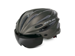 Casco de ciclismo con visera y gafas protectoras (titanio)