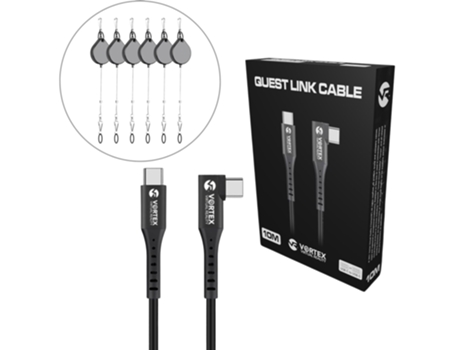 Juego de Cables Usb-C de 10 M + Ganchos de Suspensión para Cables Oculus Quest 2 VORTEX VR