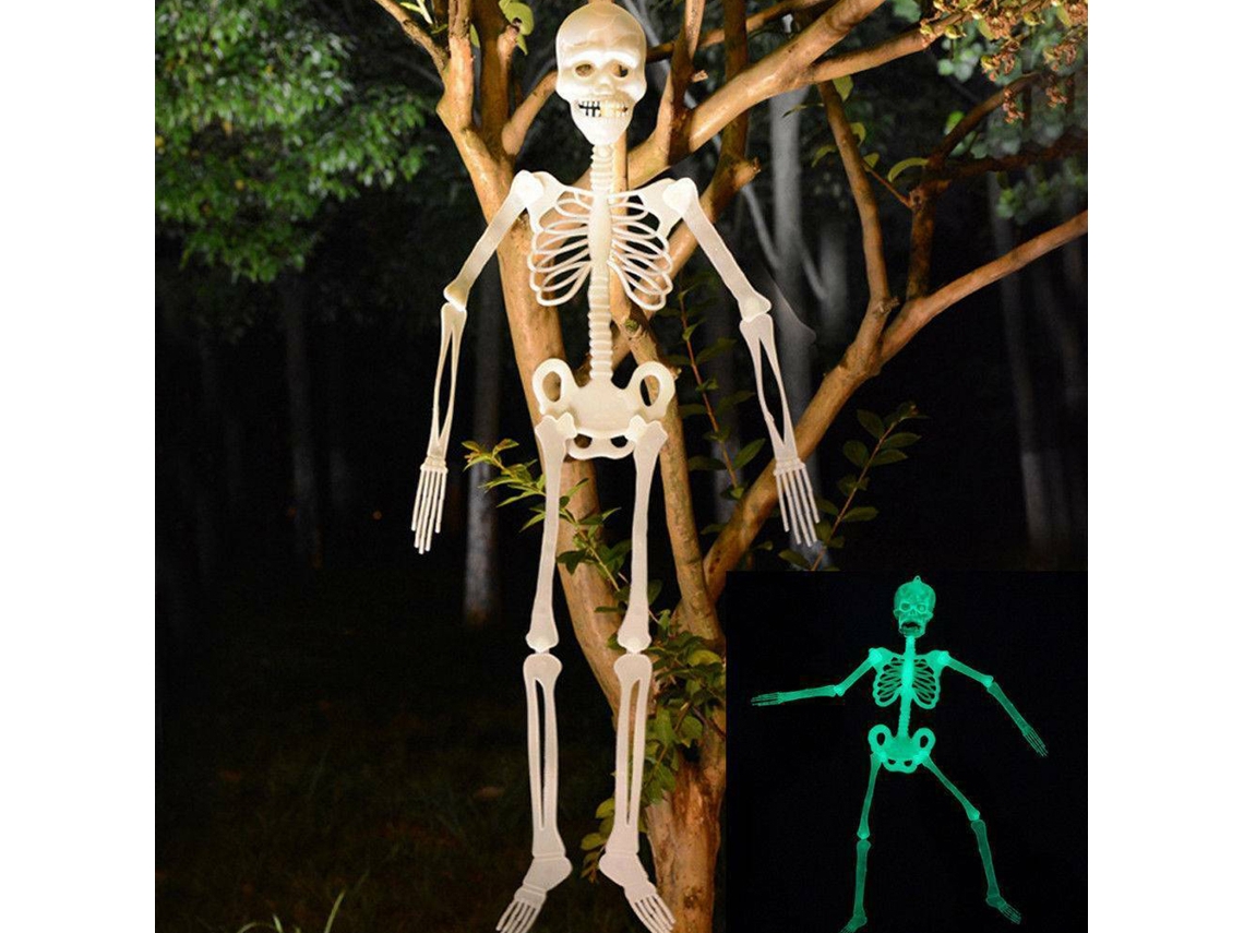 Esqueleto Luminoso De Halloween De 90 Cm Con Articulaciones Flexibles: Artículo Decorativo Espeluznante Para Fiestas Al Aire Libre.