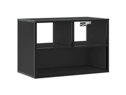 Maison Exclusive - Mueble De Tv Metal Y Madera De Ingeniería Negro 60x31x39,5 Cm