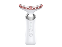 Masajeador facial antiarrugas 4 en 1 con radiofrecuencia para cuello y escote, antienvejecimiento, lifting y reafirmación de la piel flácida. Blanco Bestvite.