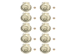 10 Juegos De Remaches De Concha Dorados De 33 Mm Con Tornillo De Cruz De 4,5 Mm Para Cinturones, Bolsos, Zapatos Y Cuero.