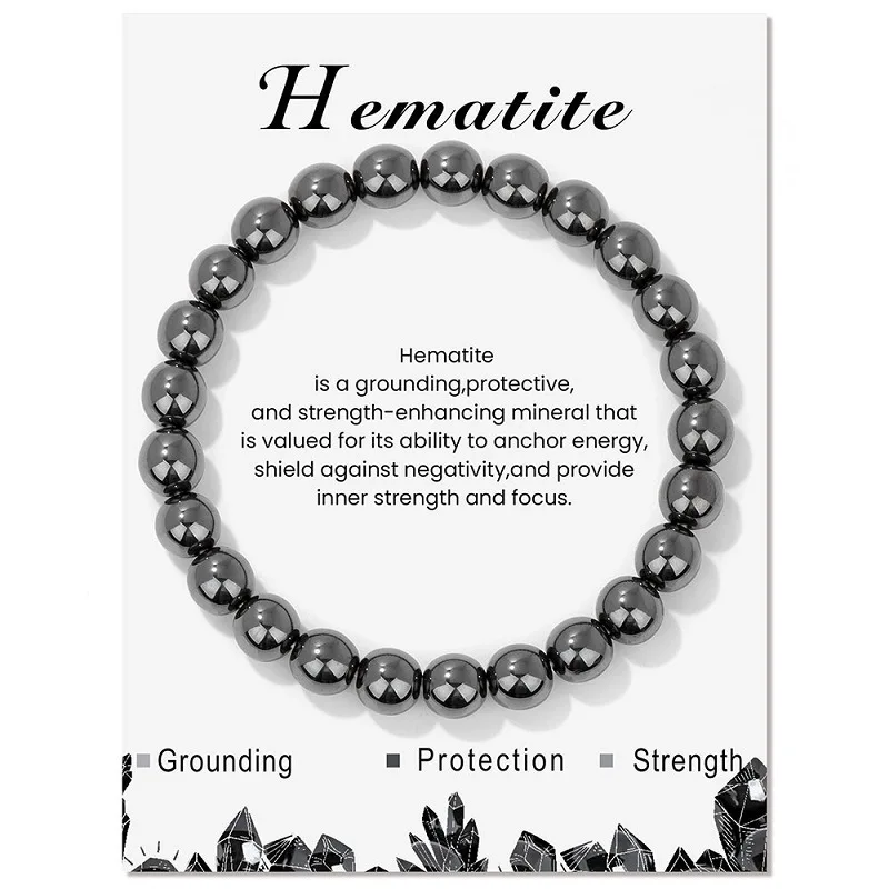 Pulsera De Hematita Magnética Natural De 17 Cm, Accesorio Para Meditación De Chakras.