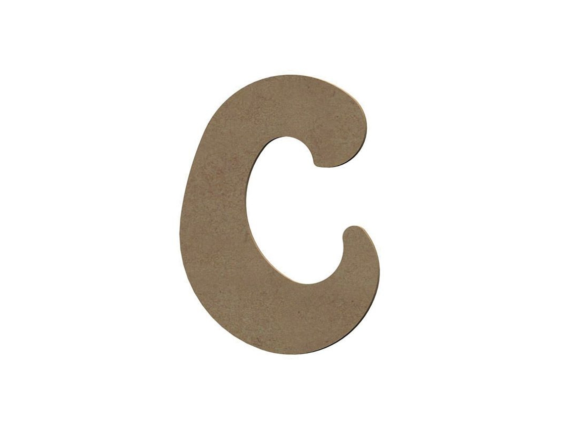 Letra C mayúscula de madera MDF para decoración - 8 cm