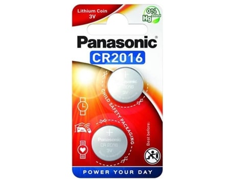 Pilas Litio tipo Botón PANASONIC CR2016 (2 Und)