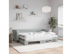 Sofá Cama Nido Con Colchón Terciopelo Gris Claro 80x200 Cm
