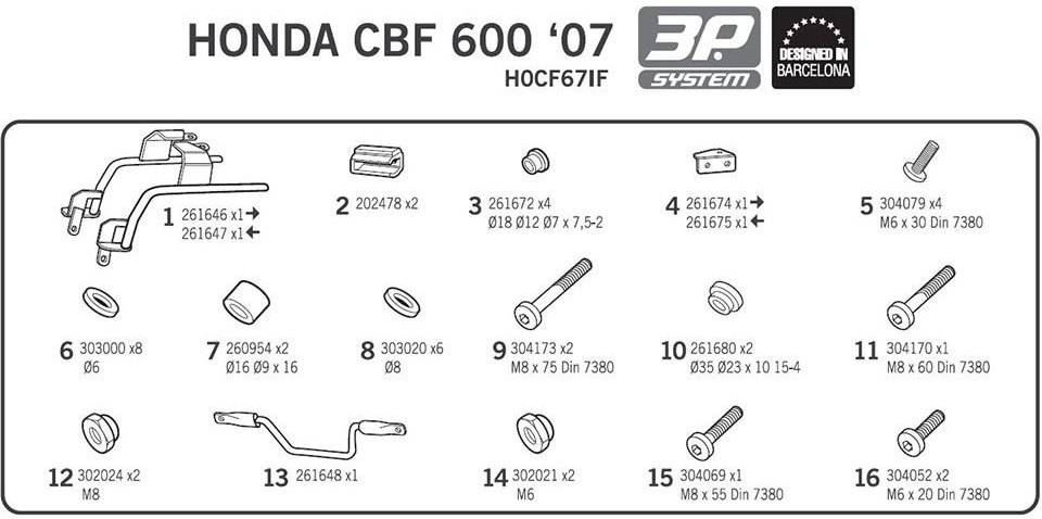 Portamaletas Shad H0cf67if soporte maleta lateral sh36 3p system honda cbf600 0412 cbf500 0611 cbf500&cbf600 200411 200410 sh35 600 500