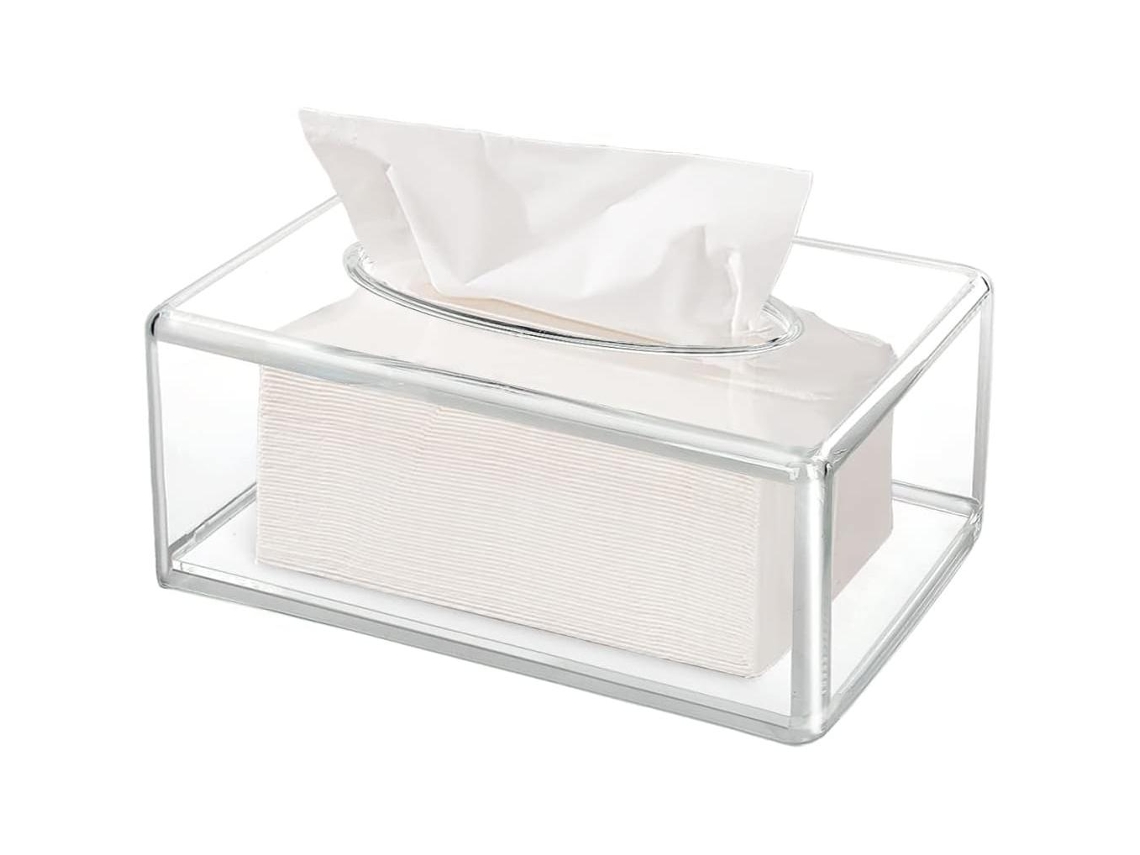 Caja De Pañuelos Transparente, Caja De Almacenamiento De Pañuelos De Acrílico, Adecuada Para El Hogar, El Baño, El Escritorio Y La Oficina.
