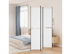 Biombo Divisor De 3 Paneles De Tela Blanco 150x220 Cm