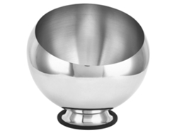 Bol Para Condimentos De Acero Inoxidable 304 Con Base Plateada Para Mesa De Buffet De Restaurante, Apertura Oblicua