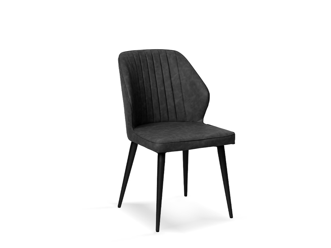 Conjunto de 4 Cadeiras de Jantar Estilo Industrial Cor Cinzento Ardósia Modelo Triana FURNITURE STYLE