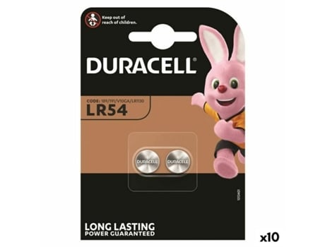 Pilas de Botón Alcalinas DURACELL LR1130 LR54 2 Piezas 10 Unidades 1,5 V
